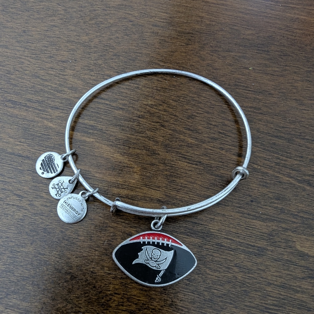 Alex and Ani Silver Football Charm Bracelet